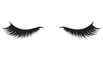 Long Eyelashes Vector Illustration or Eyelash Extensions