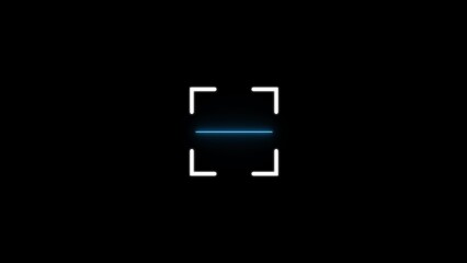 Obraz premium Modern fingerprint scan icon glowing in neon for UI, security, and biometric confirmation visuals. 