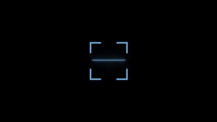 Obraz premium Digital neon scanning symbol of fingerprint used in online security and access verification systems. 