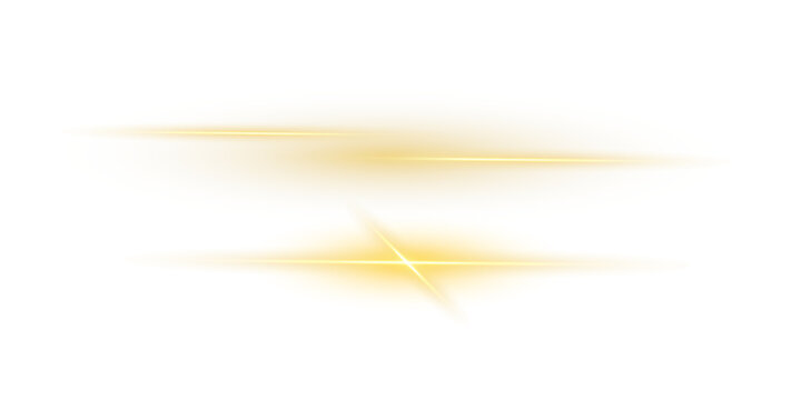 High-intensity gold light streak with neon flare, shimmering glow band, and dynamic horizontal illumination ideal for tech styling, UI highlights, and elegant transparent PNG assets
