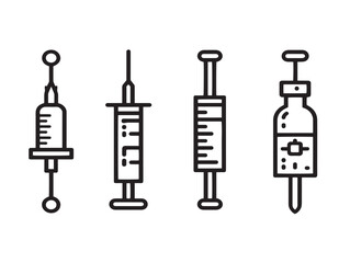 Naklejka premium A Simple Vaccine Icons Collection With Clean And Professional Line Art