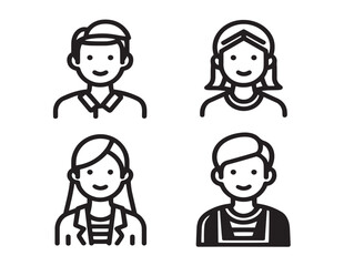 Lovely customer theme line art in a stunning clean minimalist set