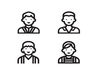 Beautiful father family line art icons in a stunning minimalist style