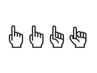 Fototapeta premium Simple finger gesture line art icons in an elegant minimalist style