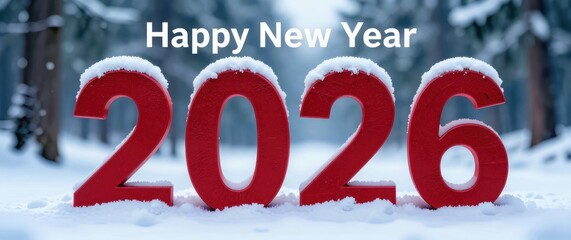New year celebration 2026 winter wonderland festive greeting snowy landscape vibrant viewpoint joyful concept for seo impact