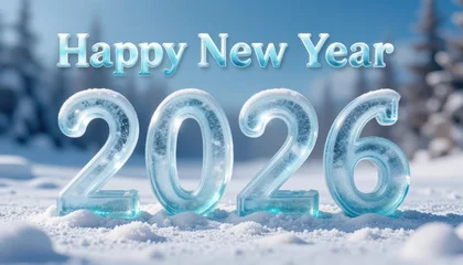 Sierkussen Meisjeskamer New year celebration 2026 winter wonderland ice numbers festive environment scenic view holiday spirit for seo impact  © NAD SANG PAP