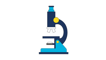 Obraz premium Simple laboratory microscope icon in clean flat style isolated on white background. Concept of education and science