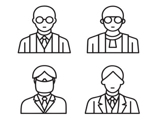 Fototapeta premium Stunning collection of lawyer icons in a clean and beautiful line art