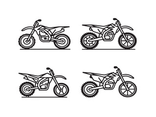 Fototapeta premium Gorgeous motocross racing icons with a stunning clean minimalist art style
