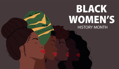 Black women's history month. Annual american holiday. Poster, greeting card, banner and background.  © SaturnO_27
