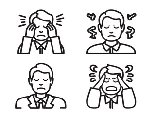 Naklejka premium Beautiful Series of Elegant Stress Management and Relief Icons