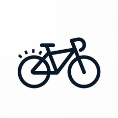 Fototapeta premium Line art icon of a racing bicycle. This simple graphic shows a sleek bike for speed or competition. Its minimalist design works for sports or travel themes.
