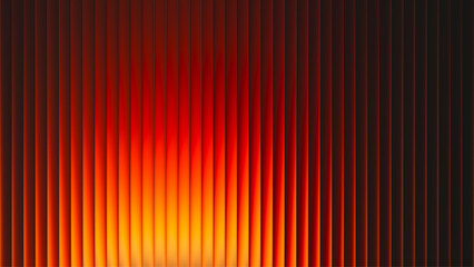 Dramatic and fiery gold gradient with intense illumination through fractal glass. Warm light expands through ribbed glass evoke intensity and depth. Dynamic design blending warm colors and geometry