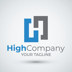 Minimalist letter H logo design vector illustration