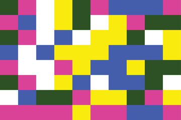 Vibrant pixel art design with colorful geometric shapes and patterns
