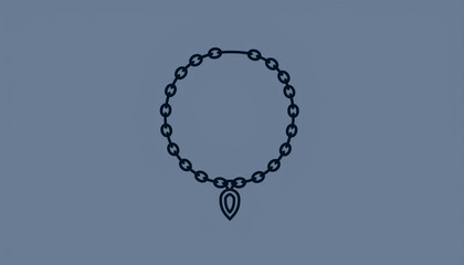 Elegant blue jewelry bracelet with pendant on calm background.