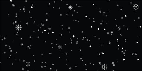 Realistic Falling Snow Overlay on Black Background for Winter Designs