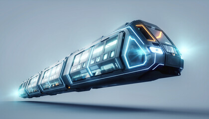 Futuristic High Speed Maglev Train in Motion.