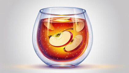 Refreshing Citrus Beverage in Glass with Lemon Slices.