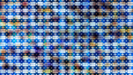 Abstract Blue Geometric Pattern With Vibrant Glitch Texture