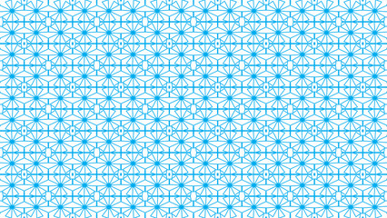 Blue Geometric Linear Star Seamless Pattern Background