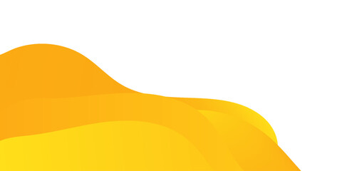 Abstract Yellow Wave Background on White with Smooth Modern Shapes. creative element design