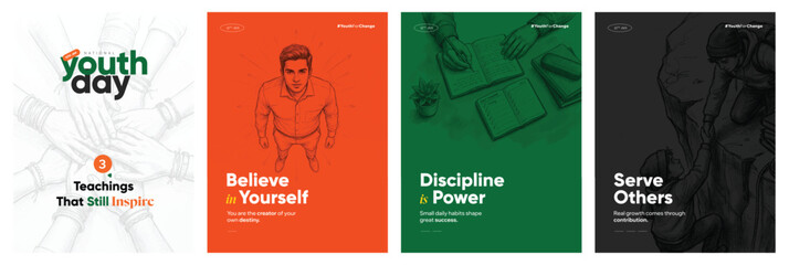 Swami Vivekananda Jayanti National Youth Day Inspirational Tribute Design on 12 January for Social Media Post, Web Banner, Poster, and Print