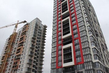 high rise apartment building, the facade of the new building © Iryna