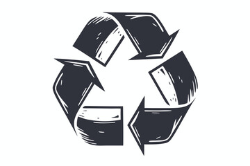 Recycle symbol crafted with bold lines showcases environmental awareness and stewardship