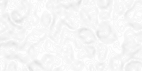 White wave paper curved reliefs abstract background, Abstract topographic contours map background. Black and white lines seamless Topographic map patterns, topography line map. © Elana
