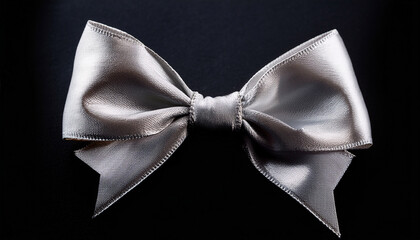 The Elegant Silver Bow On A Stylish Black Background