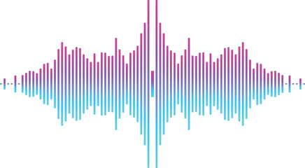 Vibrant sound wave graphic with purple and blue gradient