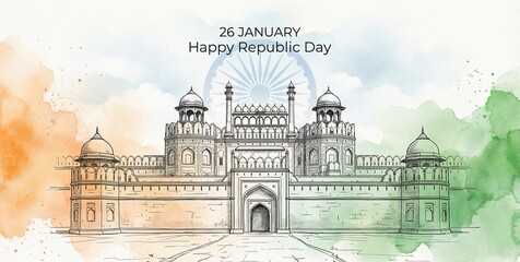Happy Republic Day of India celebration 26 January.