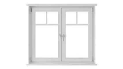 White double door window with glass panes