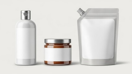 Blank labels on cosmetic product packaging