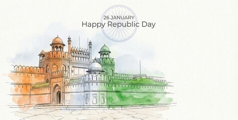 Happy Republic Day of India celebration 26 January.