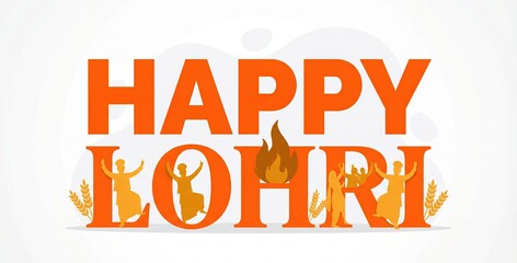Happy Lohri holiday background for Punjabi festival of india.	
