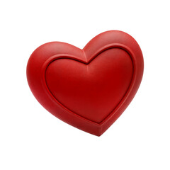 Fototapeta premium Vibrant Red 3D Heart Symbol with Inner Border