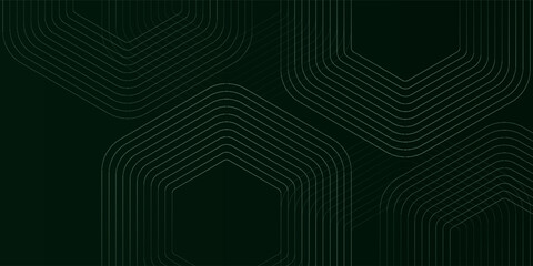 Green cyberspace hexagonal background modern light. Hexagonal grid technology pattern design illustration line
