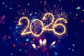 Greeting card Happy New Year 2026