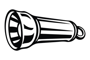 Torch Icon Outline Black and White on White Background