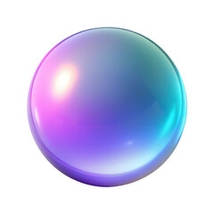 Translucent sphere orb glow dreamlike shine purple blue pink isolated on transparent background