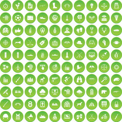 100 target icons set green circle