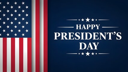 Happy presidents day with american flag background