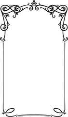 Arched frame cover in Art Nouveau style. Stained glass vignette or print. Silhouette or forging.