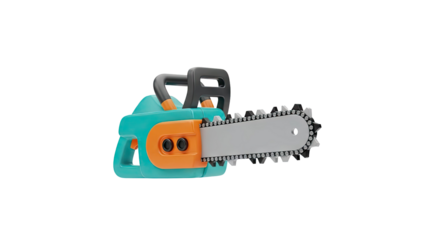 3D Cartoon Chainsaw Icon on transparent background