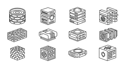 Collection of various server units