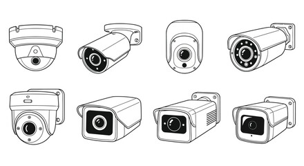 Collection of various security cameras