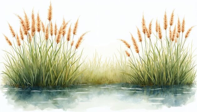 Watercolour Reeds Watercolor+Reeds-Bilder: Stock-Fotos & -Videos. | Adobe Stock