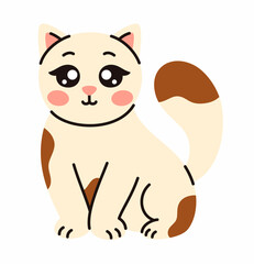 Cute domestic cat. Flat vector illustration.